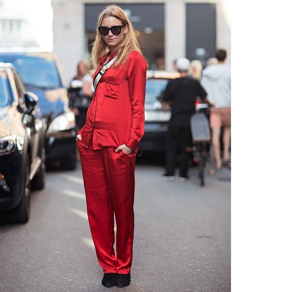 {Ganni} Trinity Seersucker Button Down/Trouser SET - Picture 4 of 15